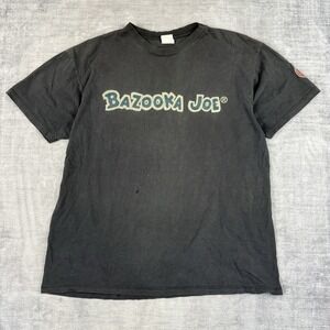 Vtg Bazooka Joe Shirt Mens Large Black 1995 Promo Comic Strip Double Sided Topps